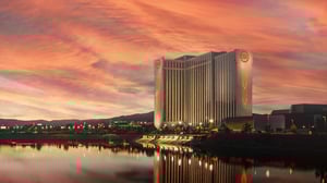 Exterior view of GSR looking Northwest at sunset.