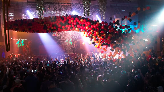 Balloon drop at LEX Nightclub.