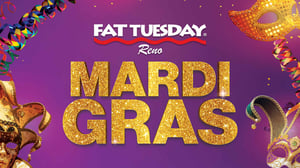 banner for Mardi Gras at Fat Tuesday