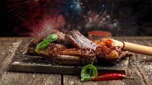 image of BBQ ribs for 4th of July Buffet