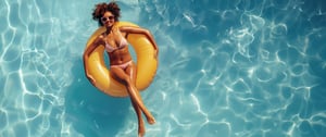 The Pool with girl on floaty.
