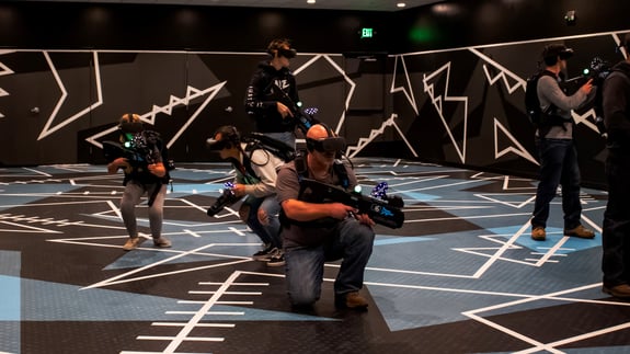 Players in zero-latency Virtual Reality Room