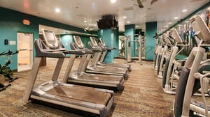 The Fitness Center is well equipped with top-of-the-line treadmills, elliptical machines, weight machines, and free weights.