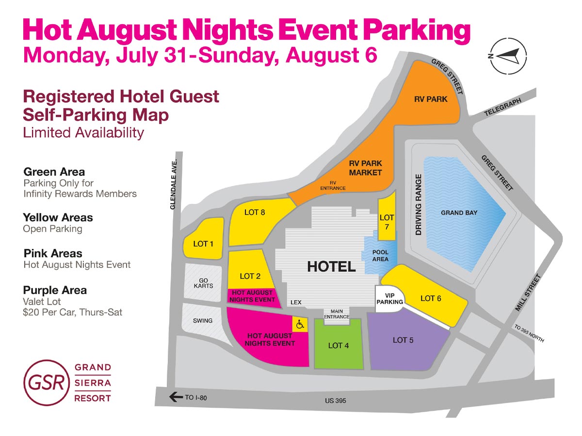 GSR Hot August Nights 2023 Parking Map